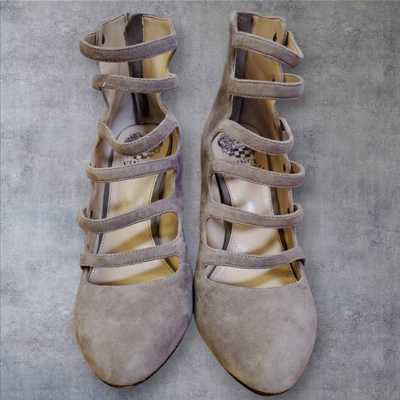 Vince Camuto Davel Women's Taupe Suede Block Heel Pump N6578* Size 7.5M - Picture 3 of 5